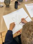 years 3 and 4 drawing workshop looking at line and observational drawing