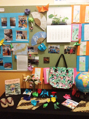 Photo of a display at Ainslie School about Nara in Japan