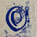 The letter "O" screen print collaboration between Hands on artists and Ainslie year 3/4 students