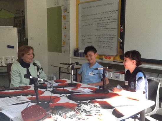 photo of children recording oral histories
