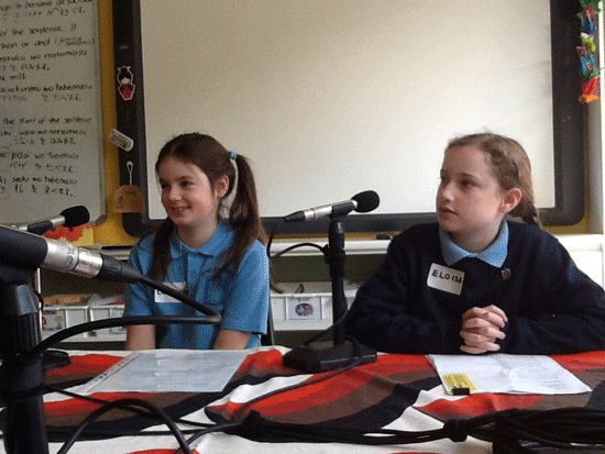 Image of children recording oral histories