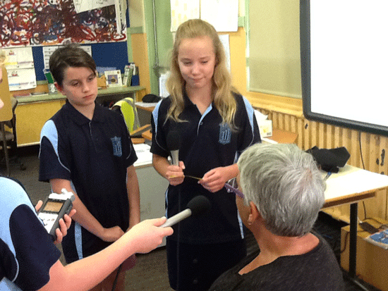 Image of children recording oral histories