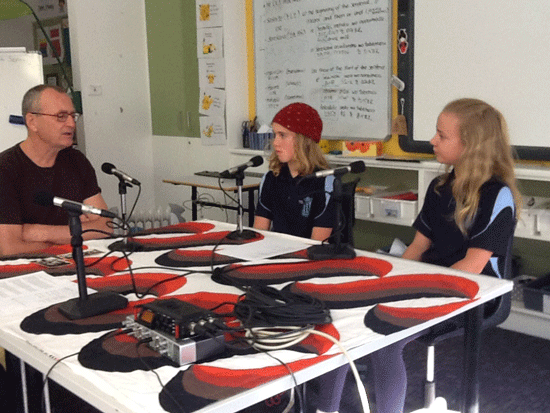 Image of children recording oral histories